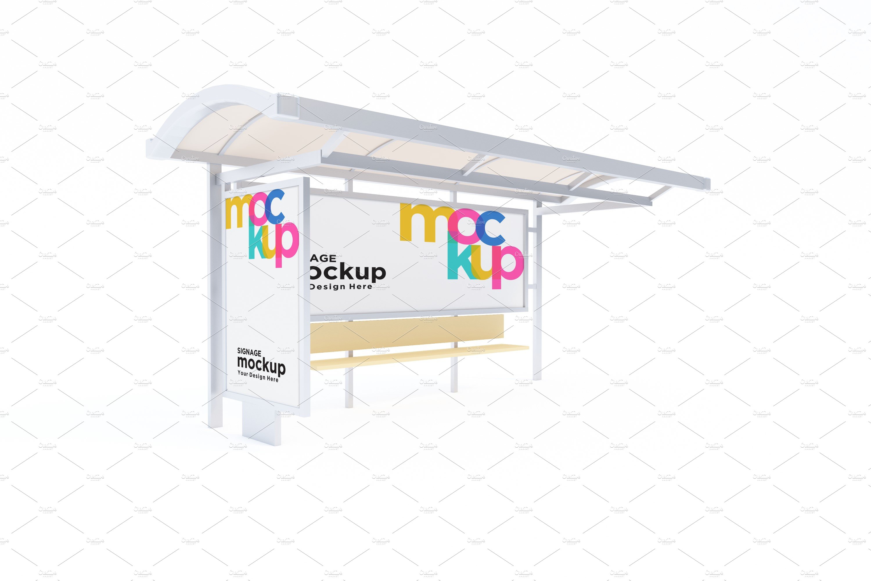 Bus Stop Billboard Mockup cover image.