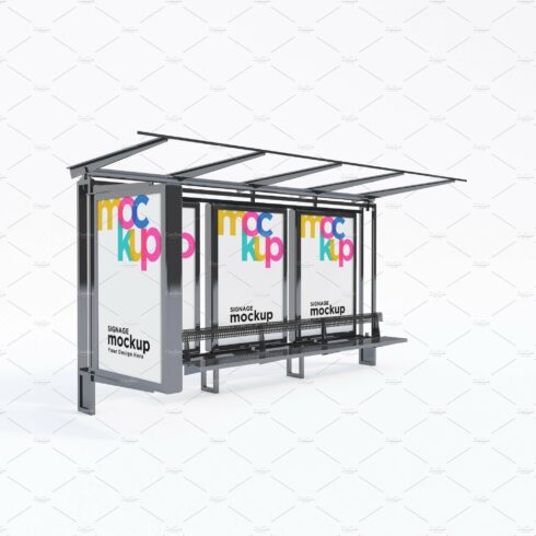 Bus Stop Billboard Mockup cover image.