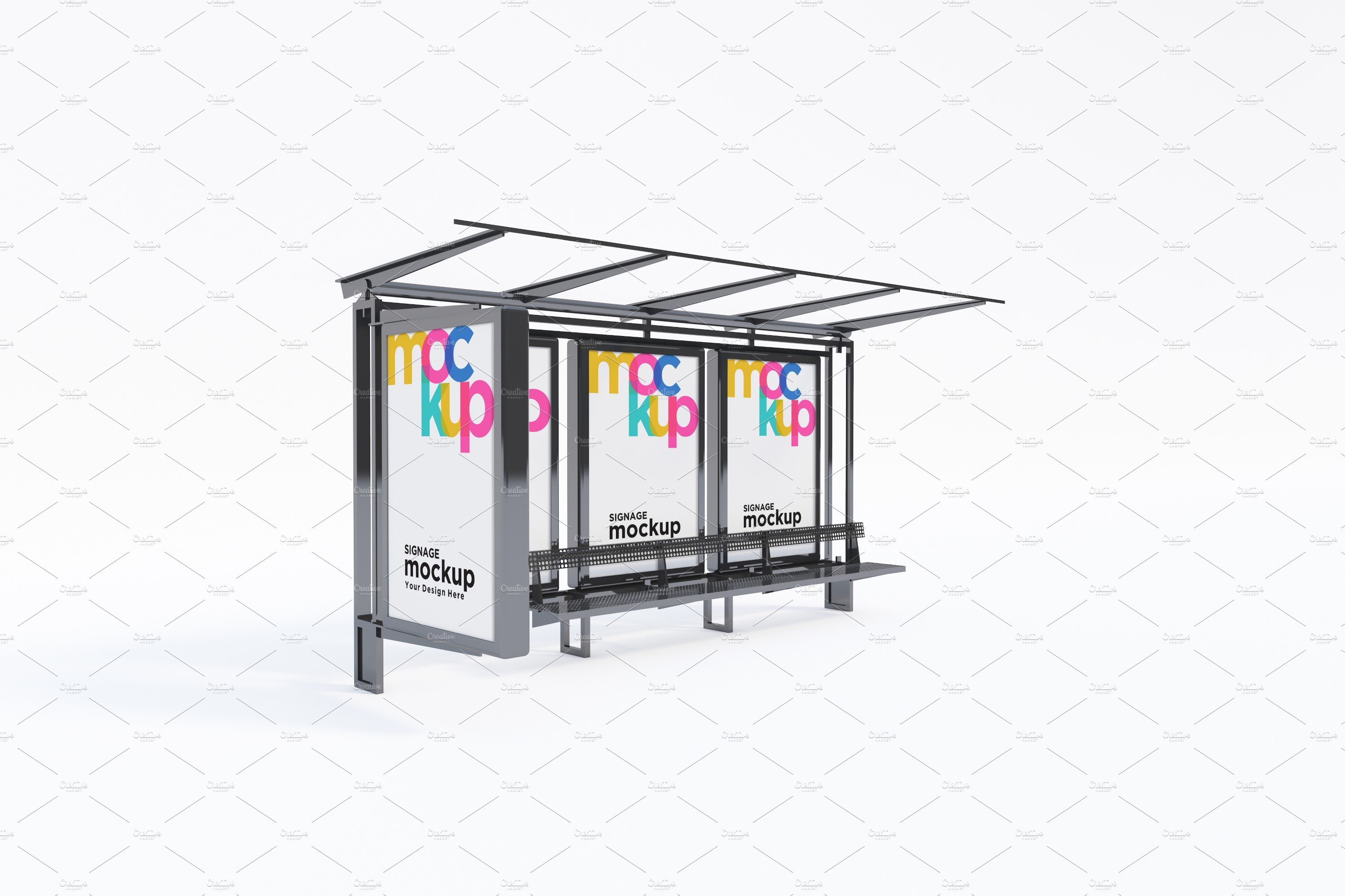 Bus Stop Billboard Mockup cover image.