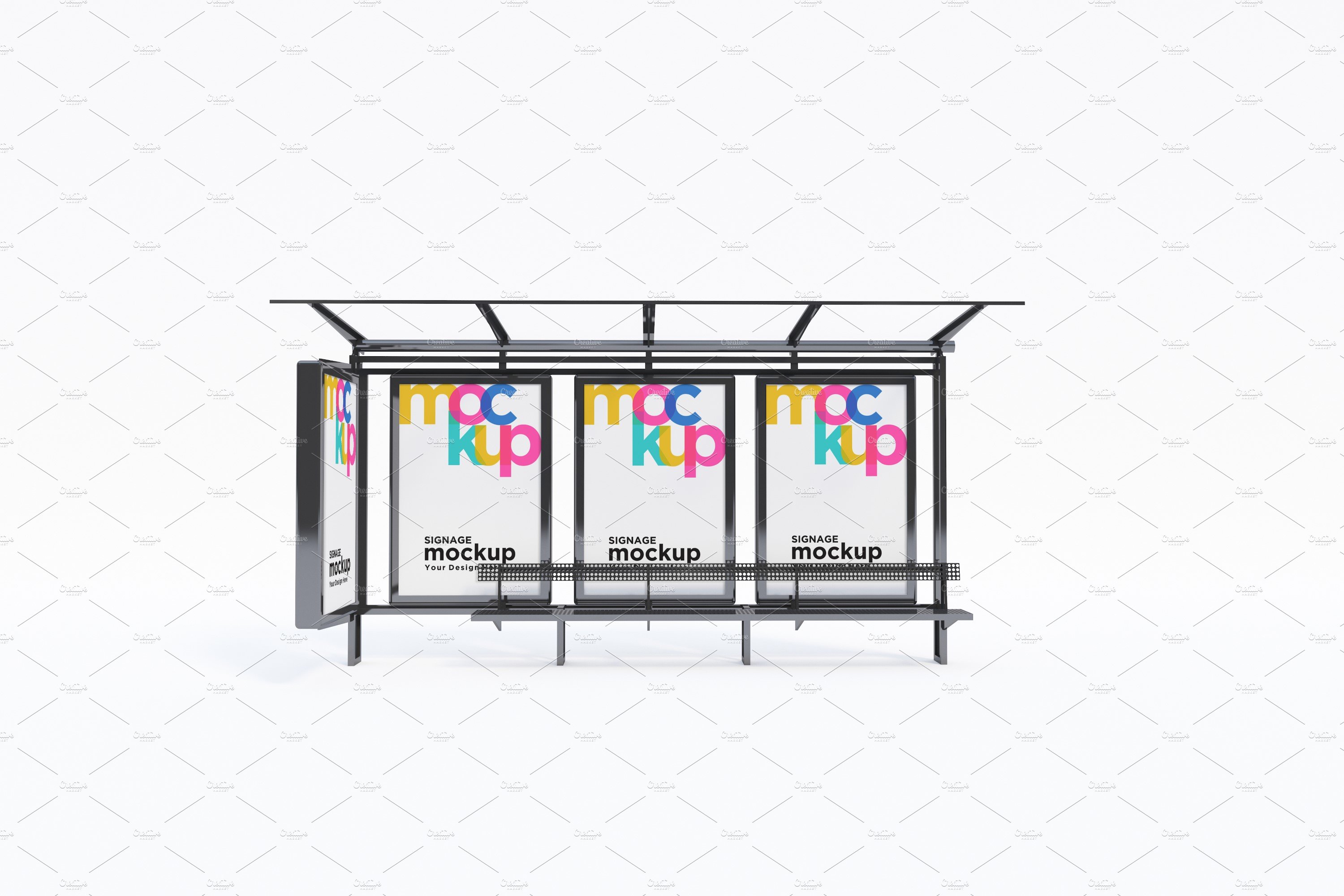 Bus Stop Billboard Mockup cover image.