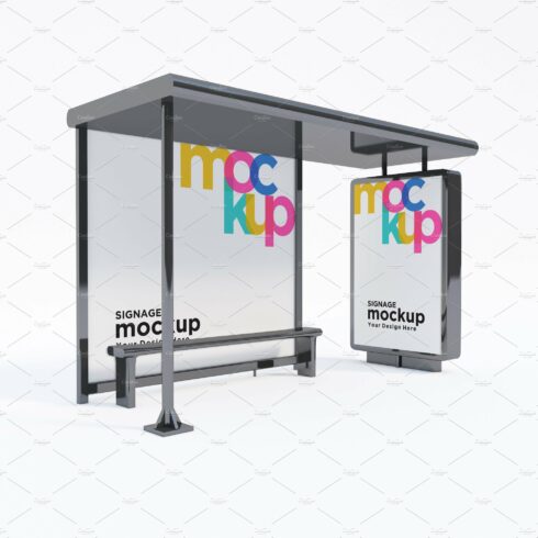 Bus Stop with 2 Sign Mockup cover image.