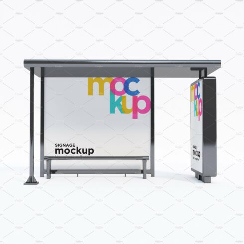 Bus Stop with 2 Sign Mockup cover image.