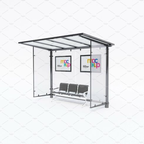 Bus Stop with 2 Sign Mockup cover image.