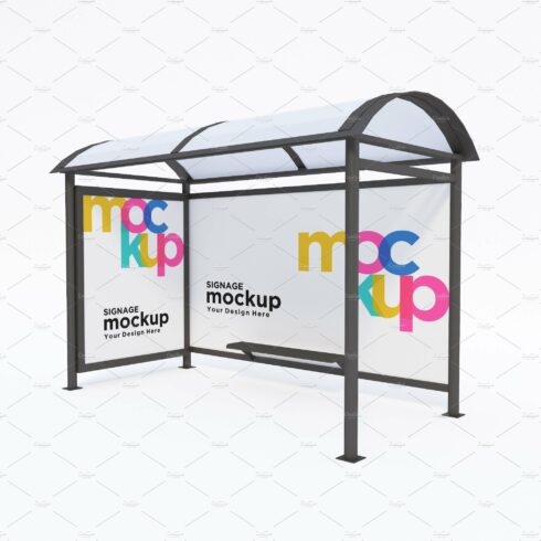 Bus Stop with 2 Sign Mockup cover image.