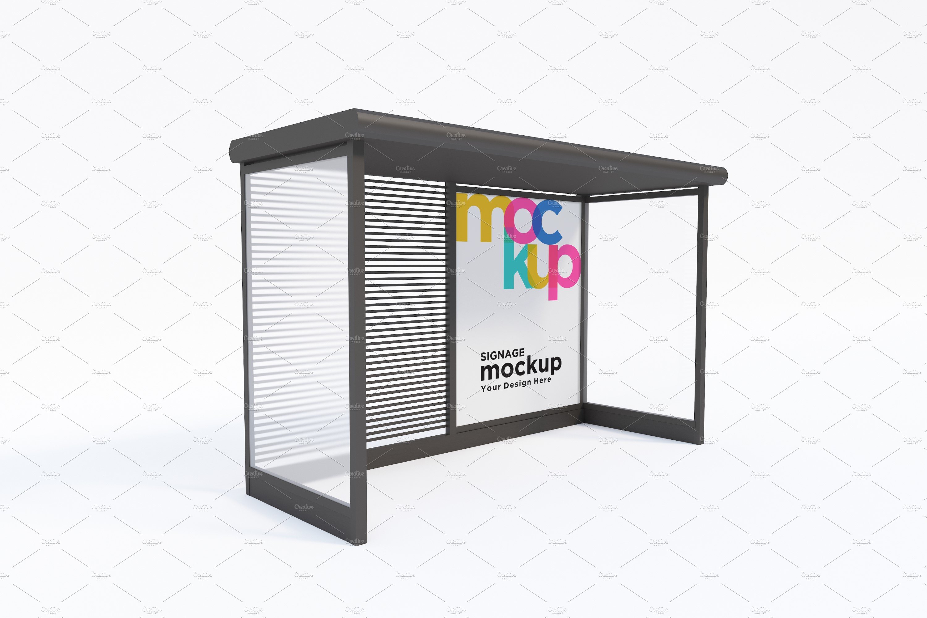 Bus Stop Billboard Mockup cover image.