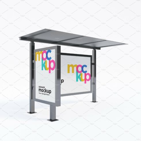 Bus Stop with 2 Sign Mockup cover image.