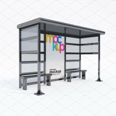 Bus Stop with 2 Sign Mockup cover image.