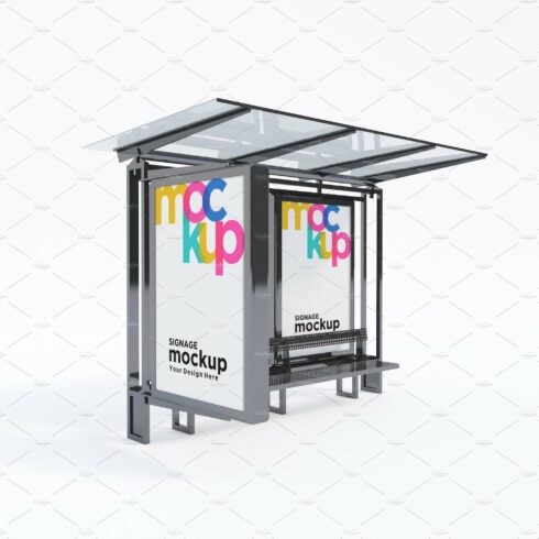 Bus Stop with 2 Sign Mockup cover image.