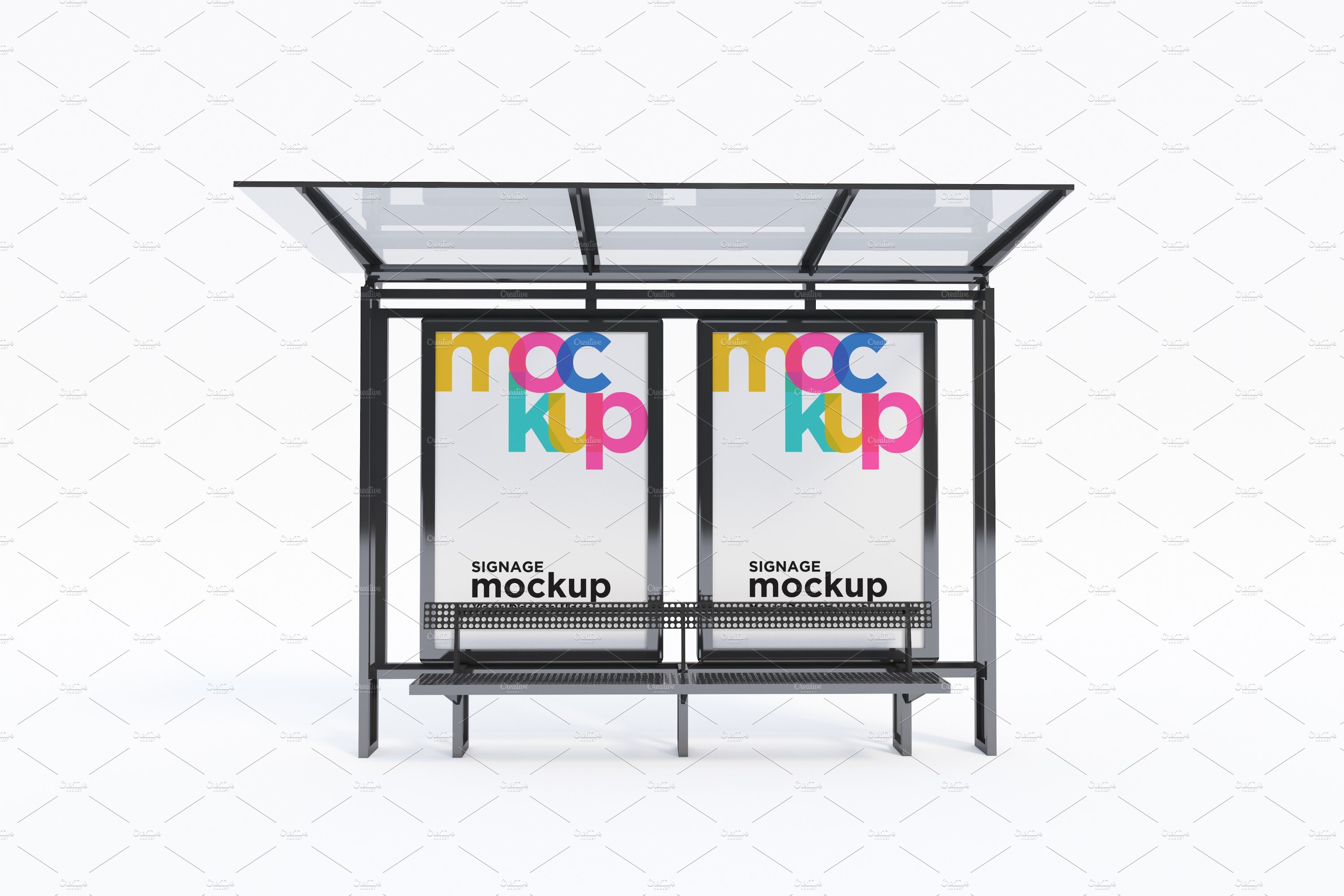 Bus Stop with 2 Sign Mockup cover image.