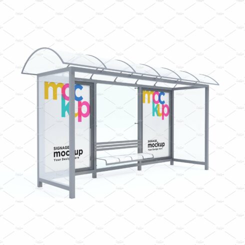 Bus Stop with 2 Sign Mockup cover image.