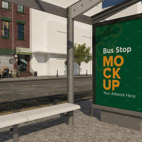 Bus Stop Billboard Mockup cover image.