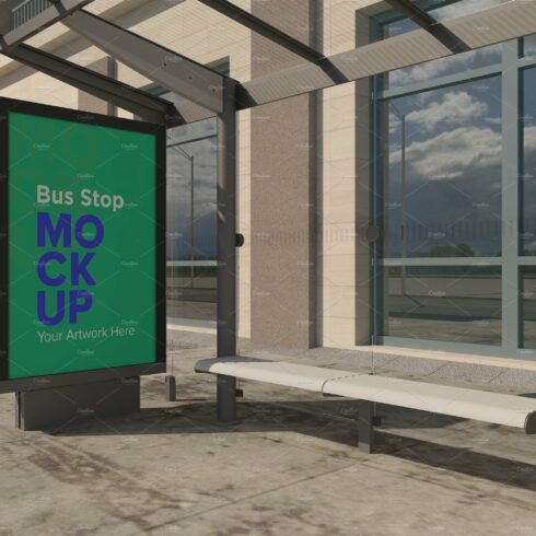 Bus Stop Billboard Mockup cover image.