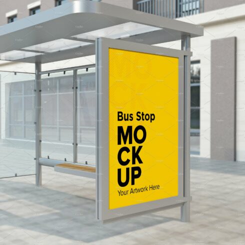 City Bus Stop Sign mockup cover image.