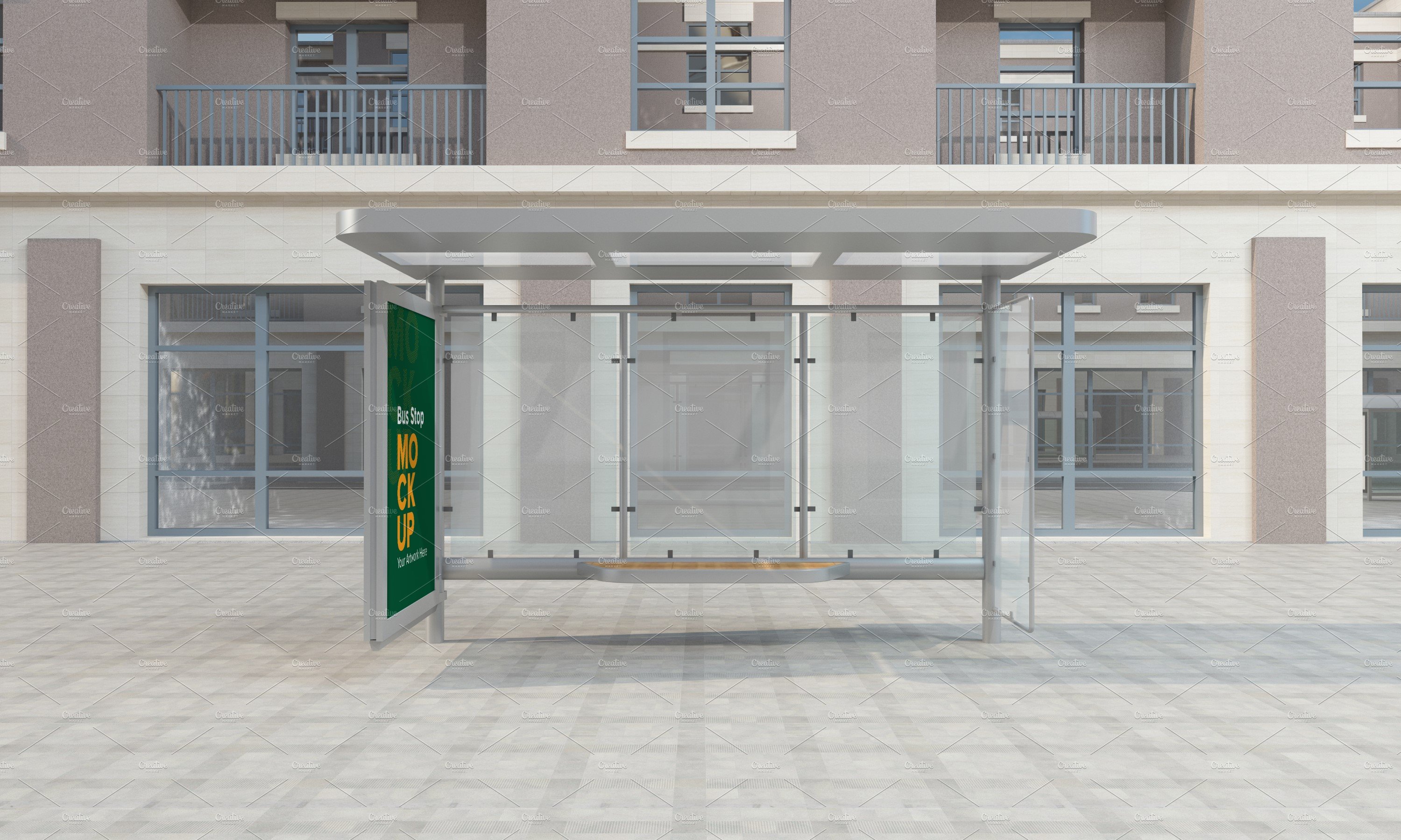 Bus Stop Billboard Mockup cover image.