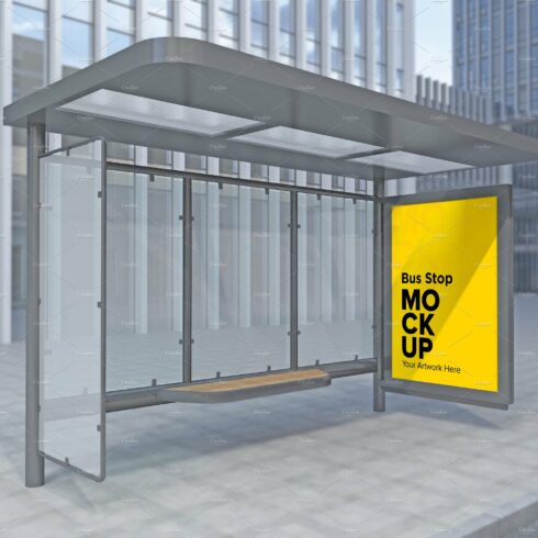 Evening View Bus Stop Sign mockup cover image.