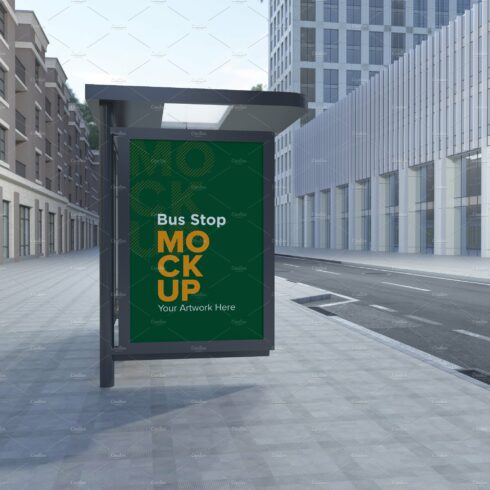 Bus Stop Billboard Mockup cover image.