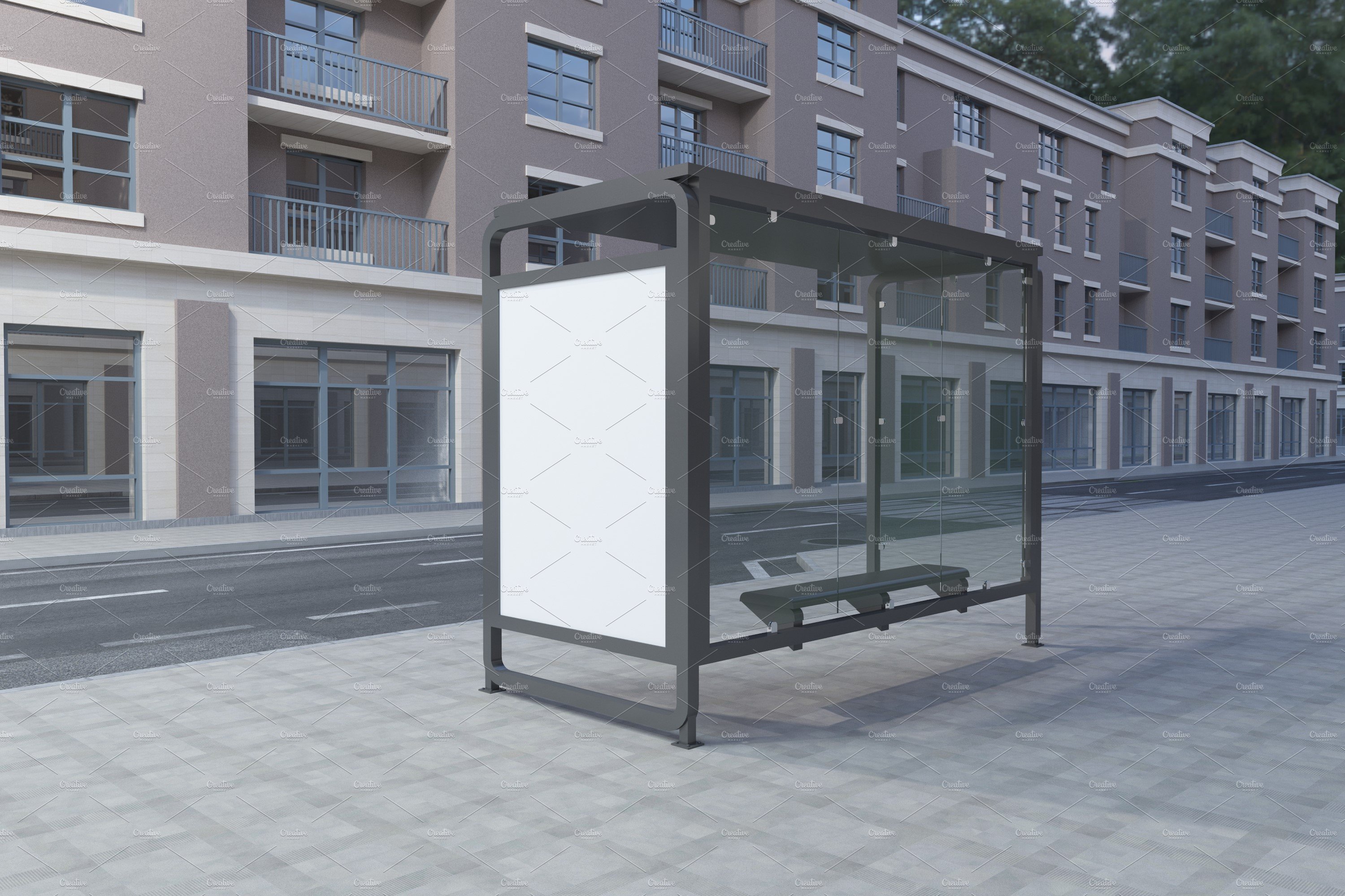 Bus Shelter Outdoor Advertising Sign preview image.