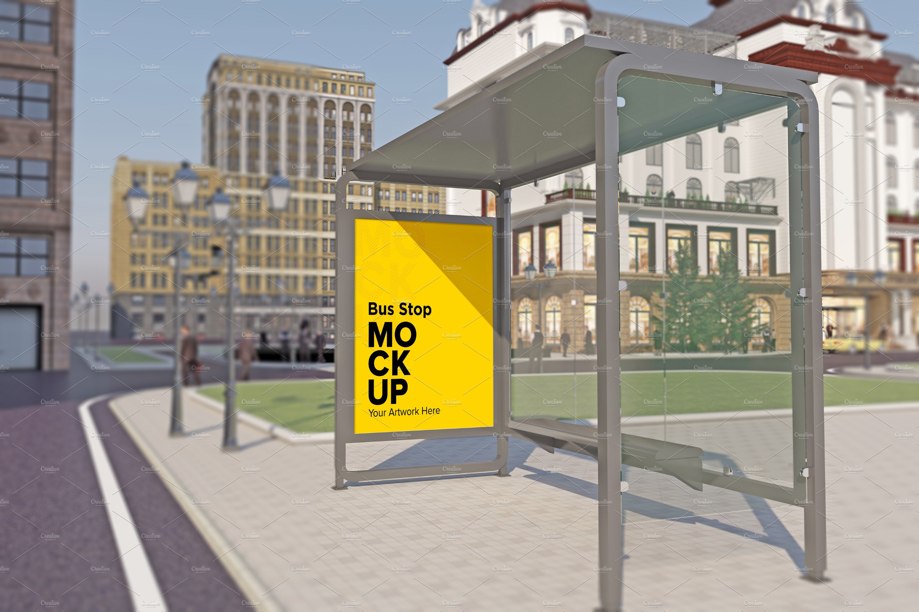 City Bus Shelter mockup cover image.