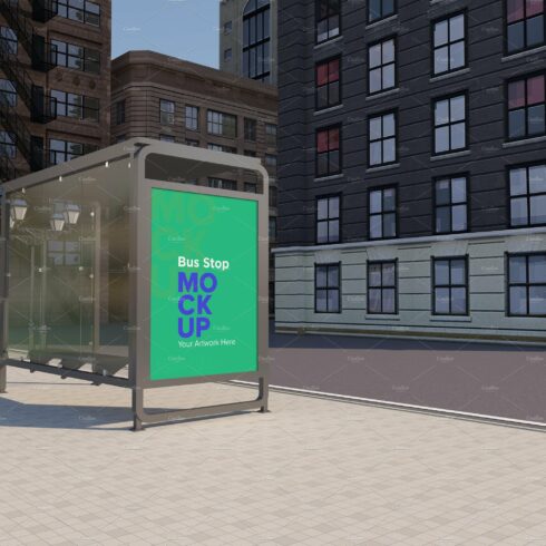 Bus Stop Billboard Mockup cover image.