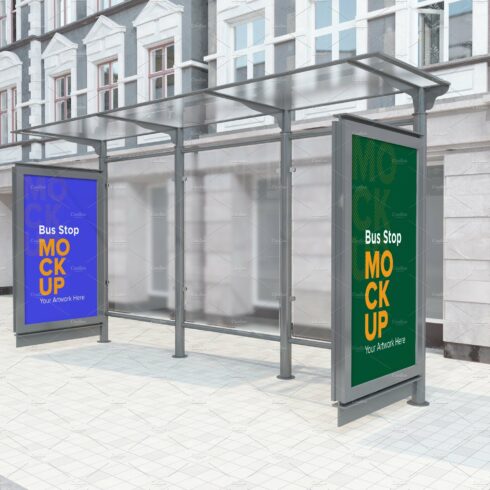 Bus Stop with 2 Sign Mockup cover image.