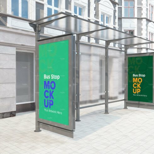 Bus Stop with 2 Sign Mockup cover image.