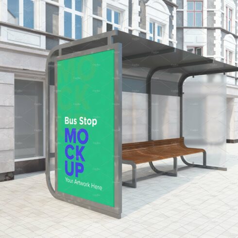 Bus Stop Billboard Mockup cover image.