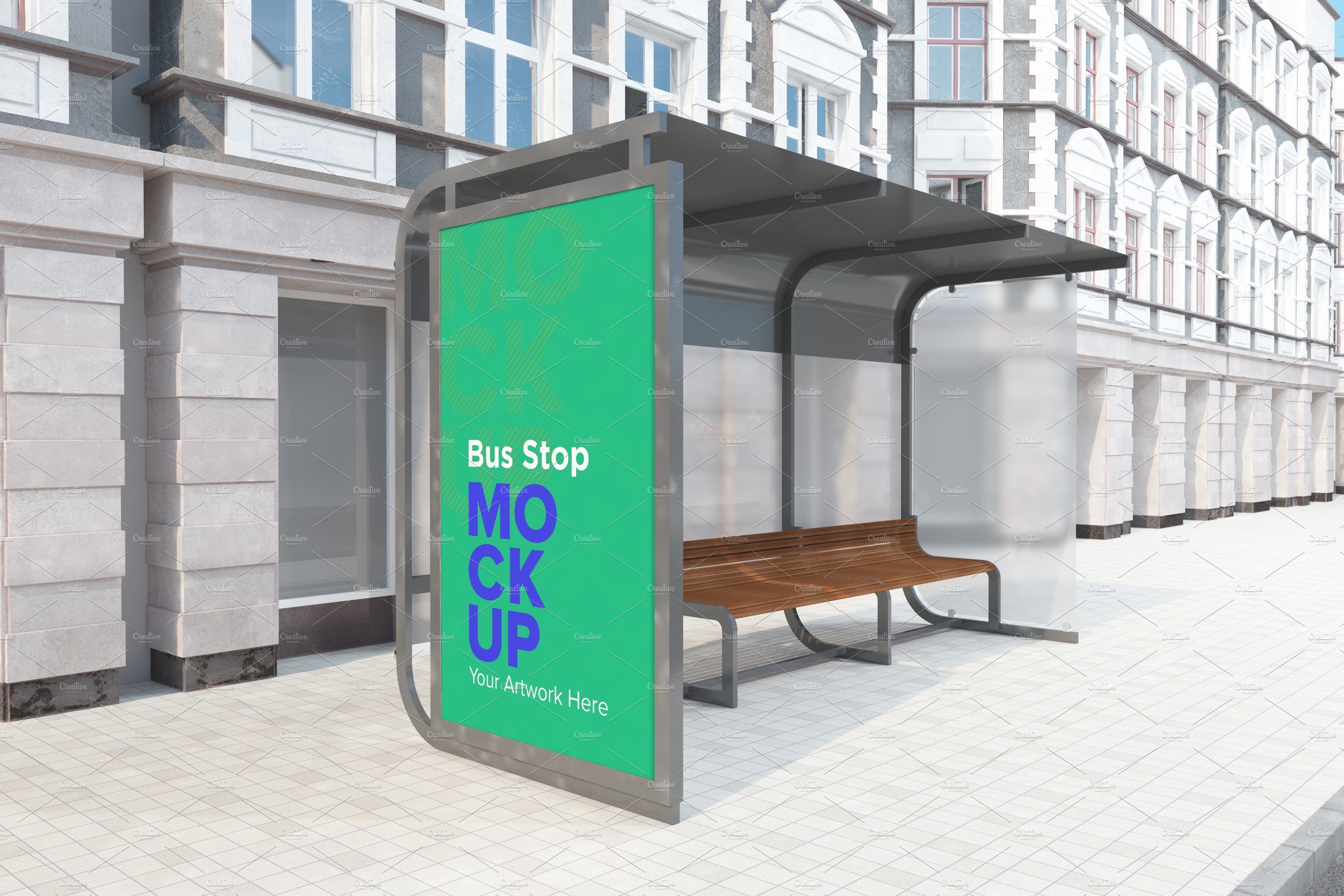 Bus Stop Billboard Mockup cover image.