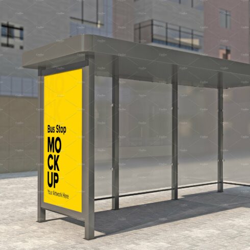 Evening View Bus Stop Sign mockup cover image.