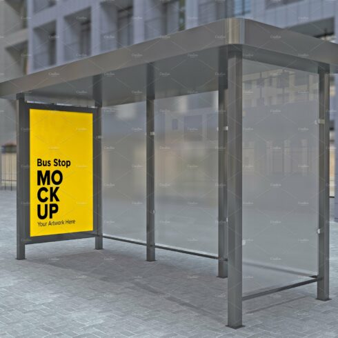 Evening View Bus Stop Sign mockup cover image.