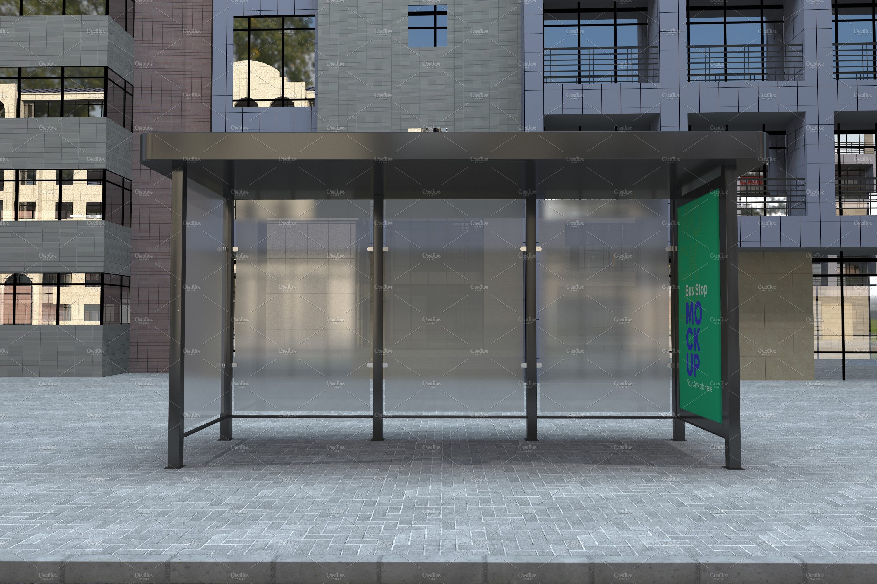 Bus Stop Billboard Mockup cover image.