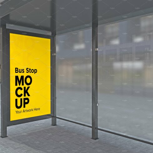 Evening View Bus Stop Sign mockup cover image.