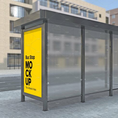 Evening View Bus Stop Sign mockup cover image.