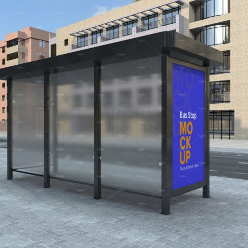 Bus Stop Billboard Mockup cover image.