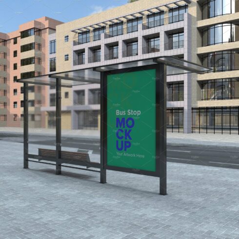 Bus Stop Billboard Mockup cover image.