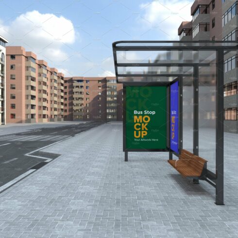 Bus Stop with 2 Sign Mockup cover image.