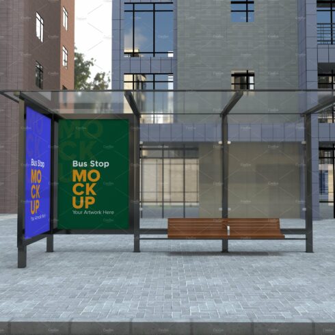 Bus Stop with 2 Sign Mockup cover image.