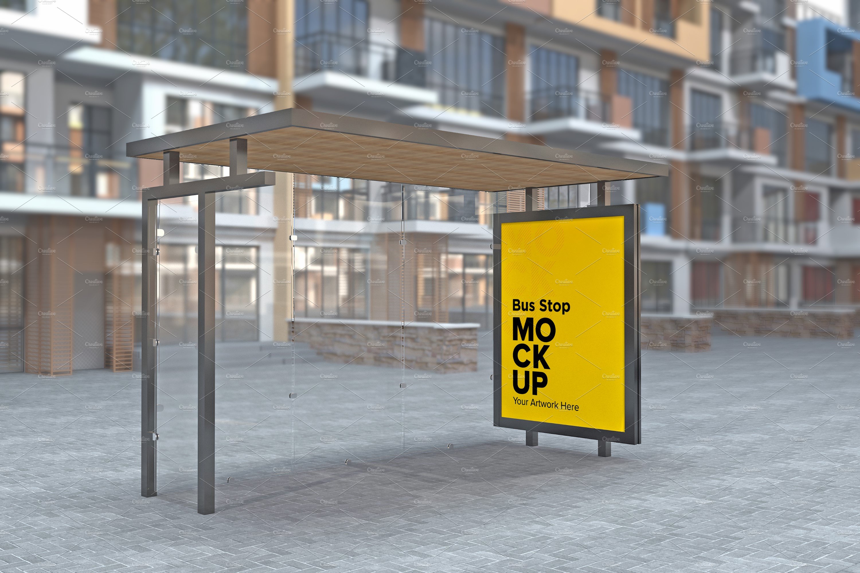 Evening View Bus Shelter mockup cover image.