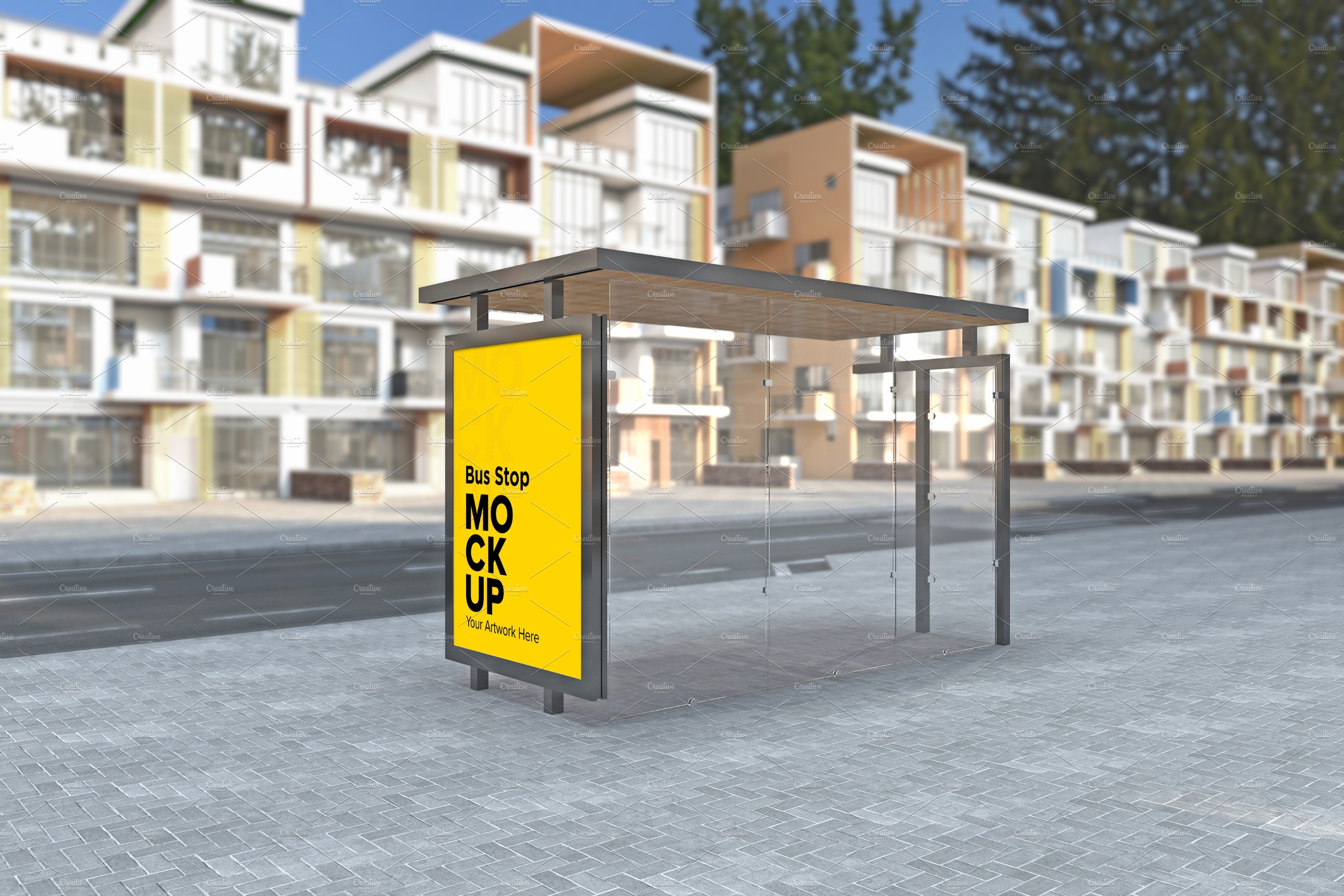 City Bus Shelter mockup cover image.