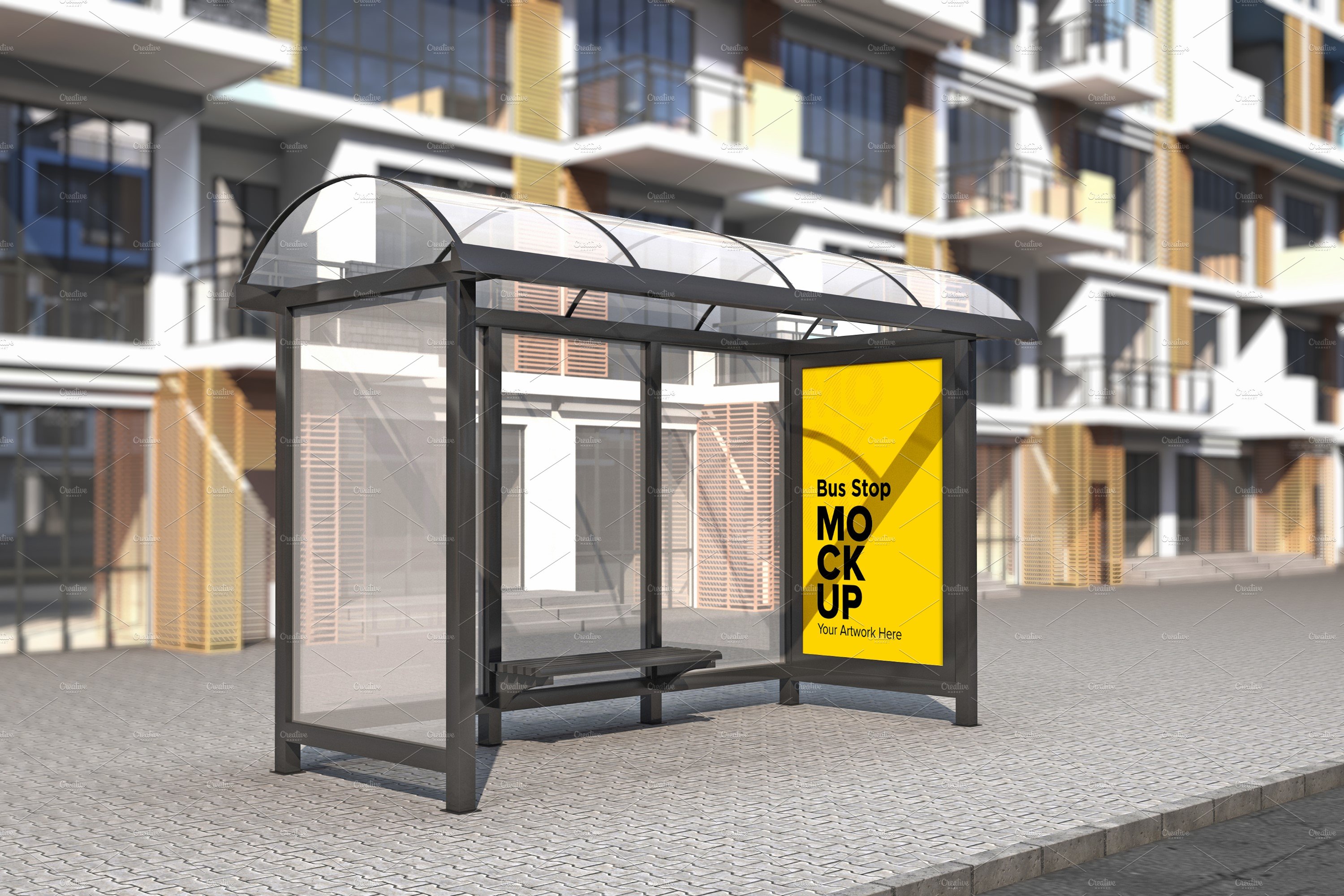 City Bus Shelter mockup cover image.