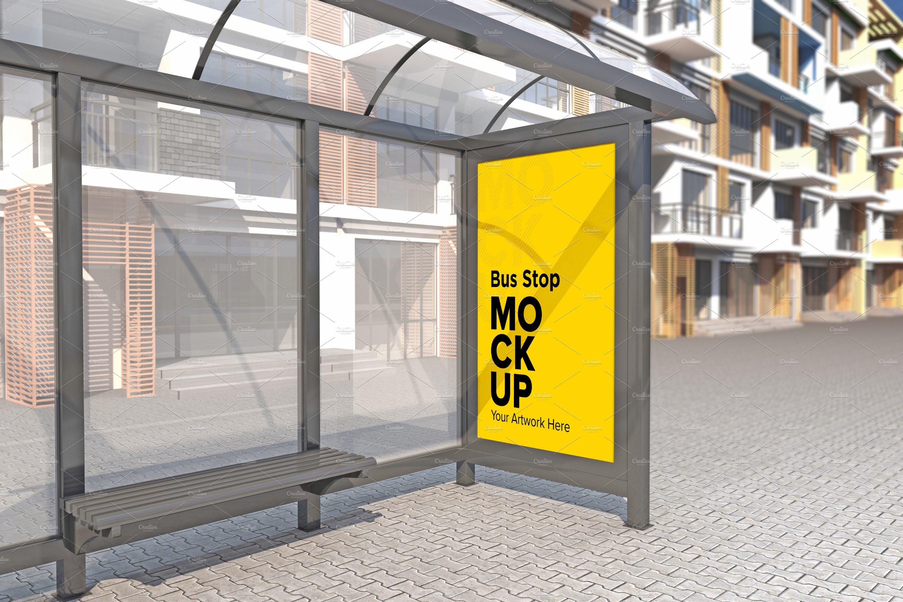 City Bus Shelter mockup cover image.