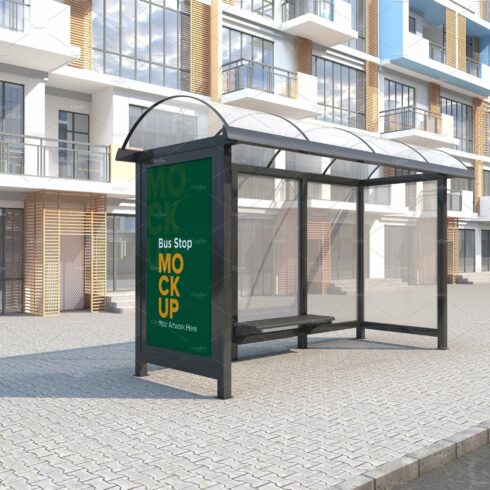 Bus Stop Billboard Mockup cover image.