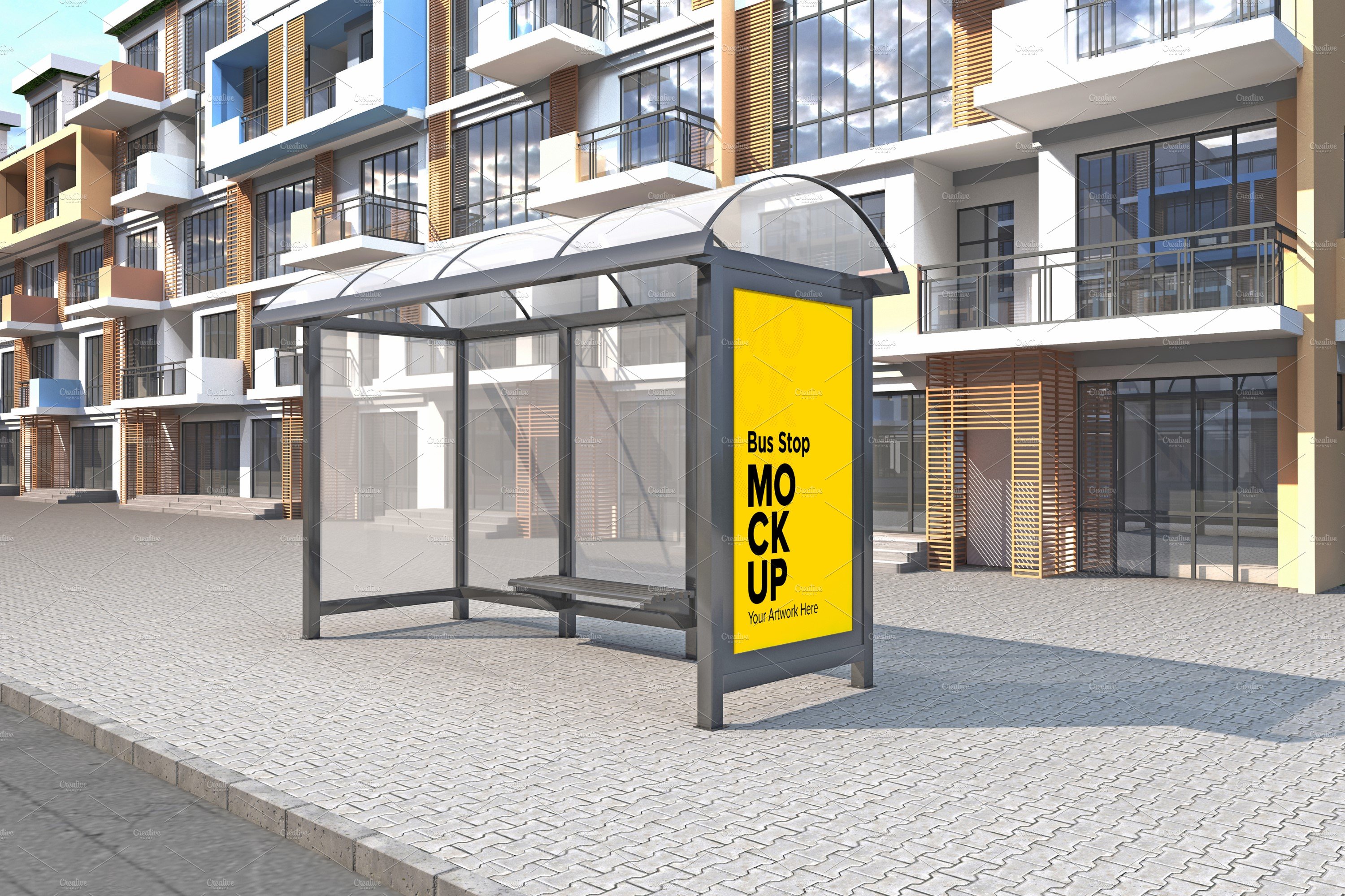 City Bus Shelter mockup cover image.