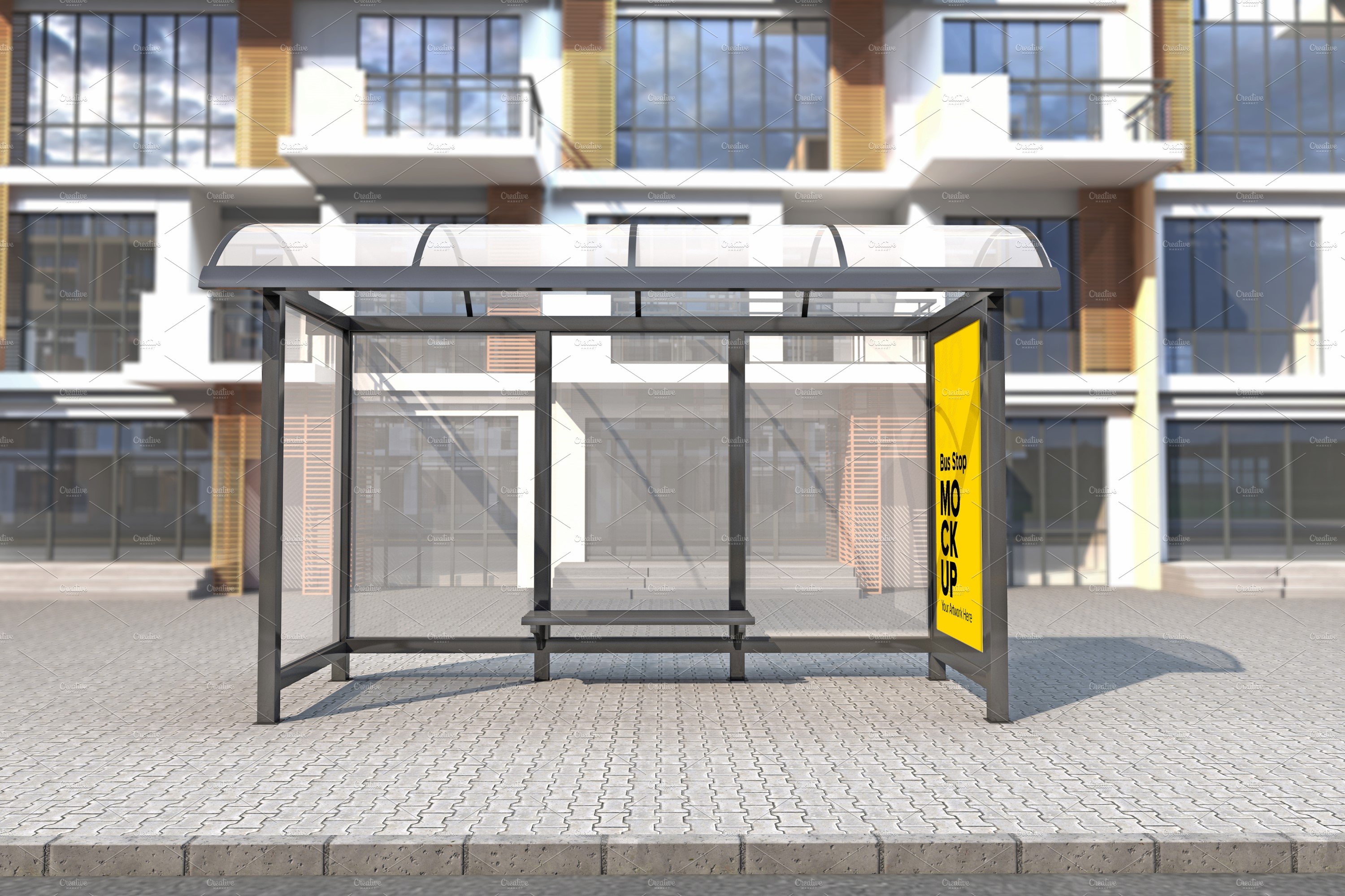 City Bus Shelter mockup cover image.