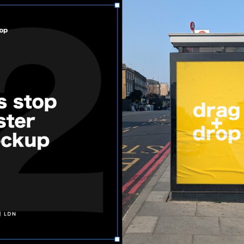 Bus stop poster mockup cover image.