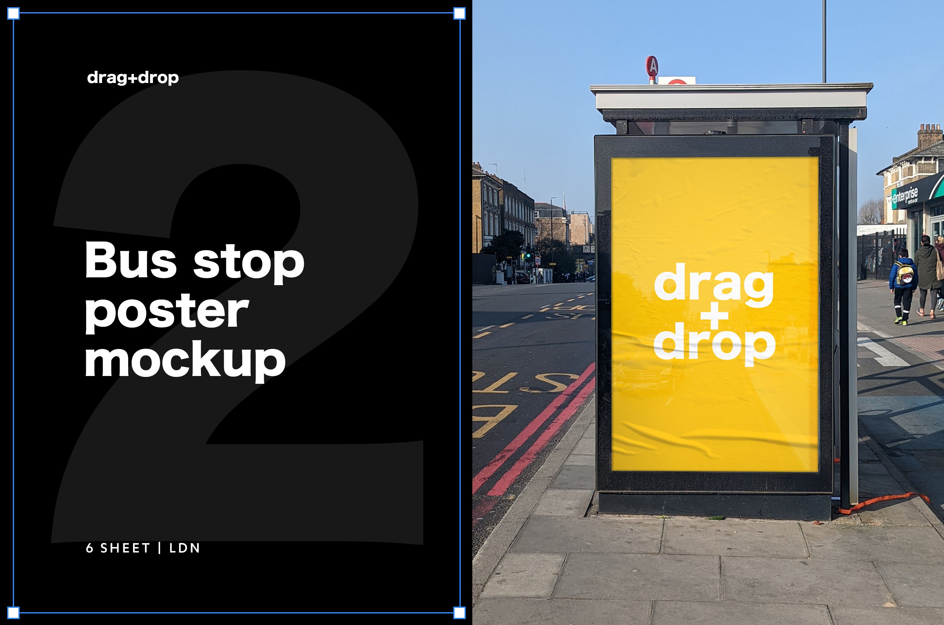 Bus stop poster mockup cover image.