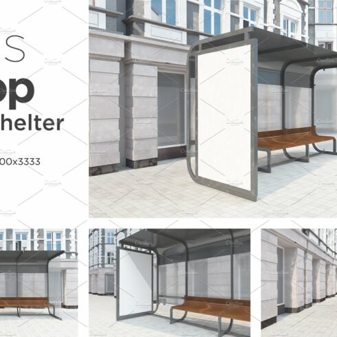 Bus Stop Bus Shelter Mockup Vol-27 cover image.