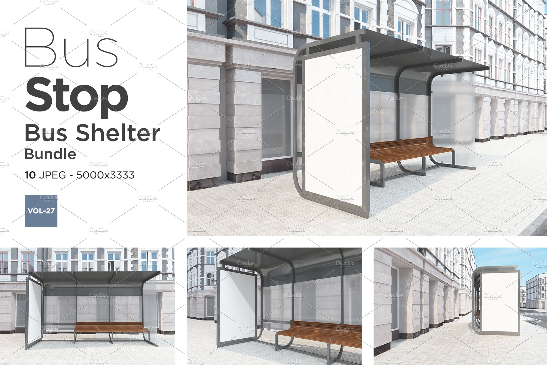 Bus Stop Bus Shelter Mockup Vol-27 cover image.