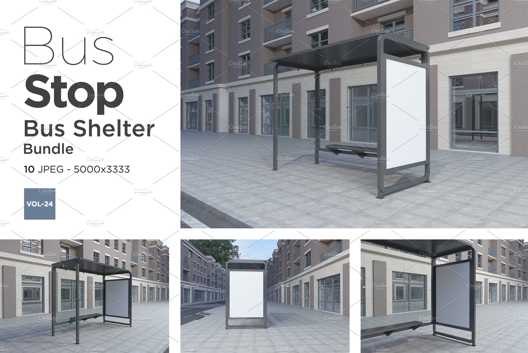 Bus Stop Bus Shelter Mockup Vol-24 cover image.