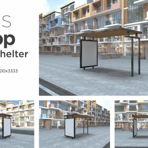 Bus Stop Bus Shelter Mockup Vol-30 cover image.