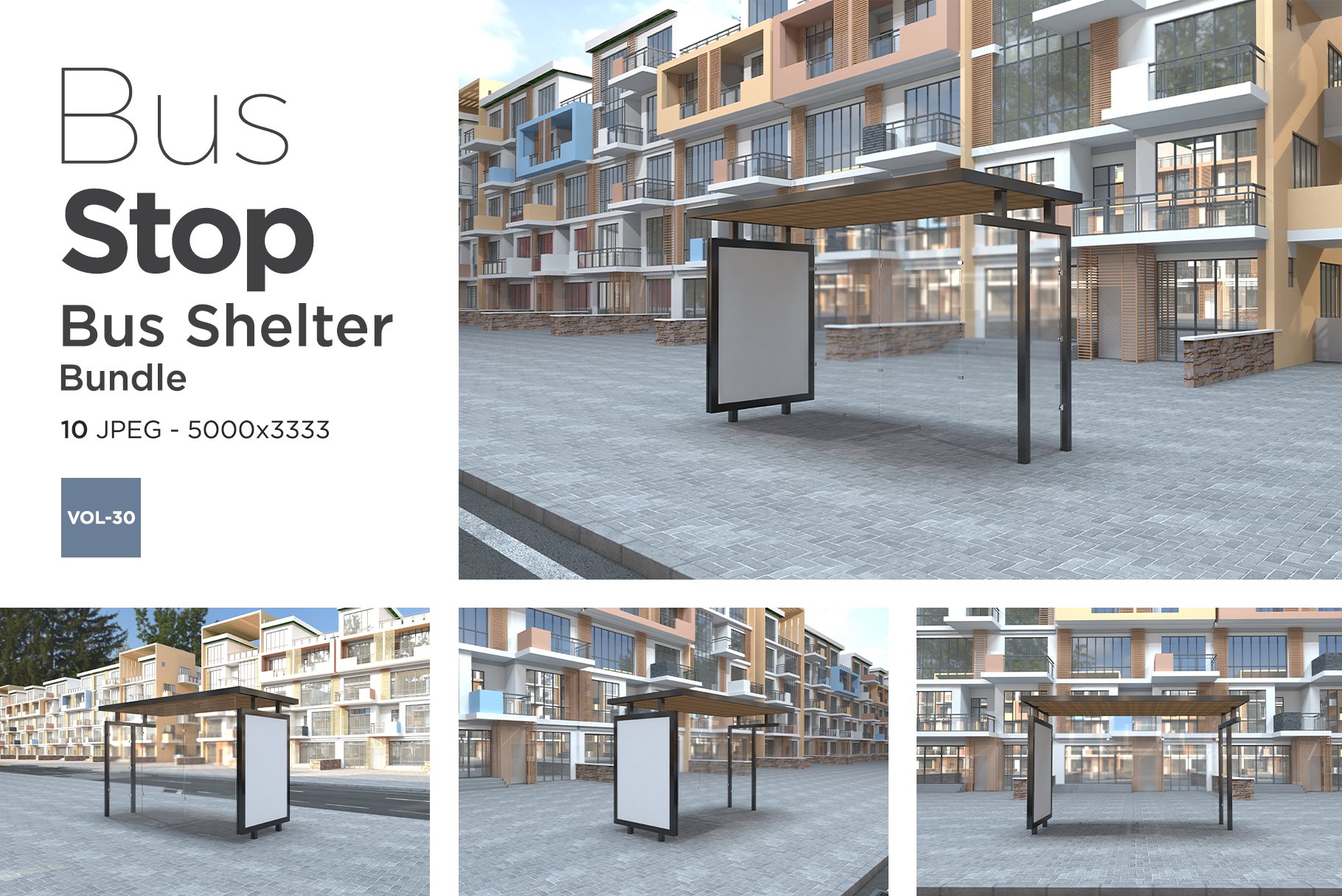 Bus Stop Bus Shelter Mockup Vol-30 cover image.